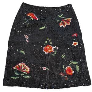 Anthropologie Maeve Garden Glitz Sequin Skirt – Size 6